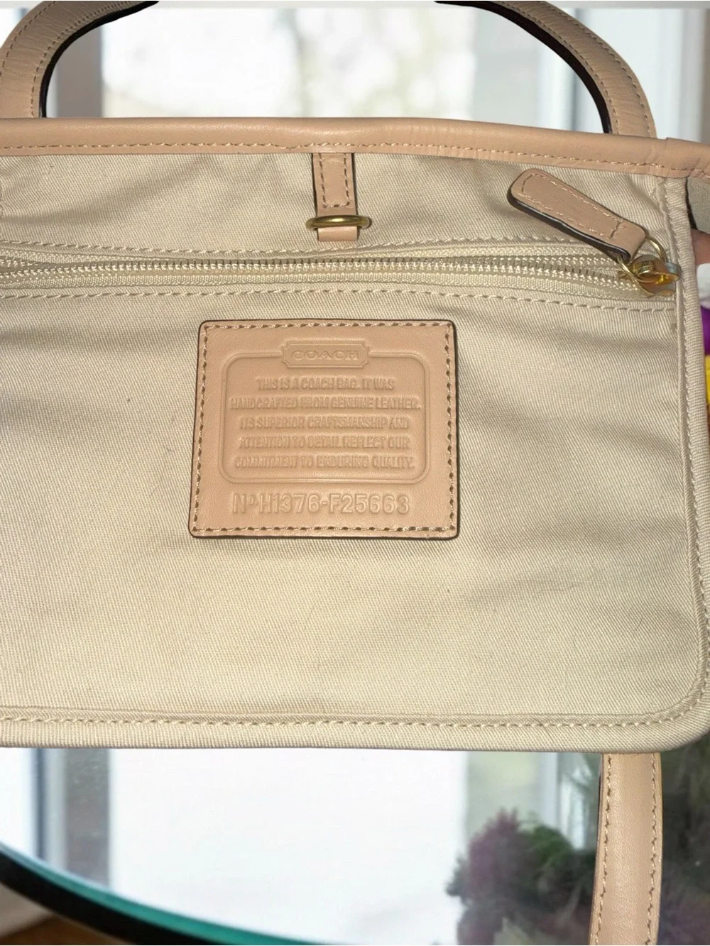 Coach Park Metro 2013 tote beautiful gold w/ beige (with slight hue of pink) EUC